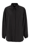 Herno Elasticated Cuff Textured Shirt In Black