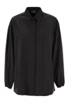 Herno Elasticated Cuff Textured Shirt In Black