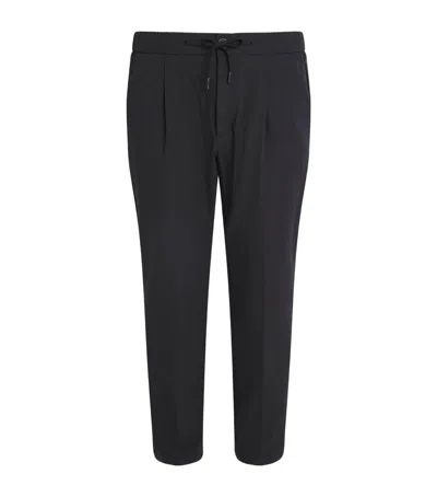 Herno Stretch Technical Drawstring Trousers In Black