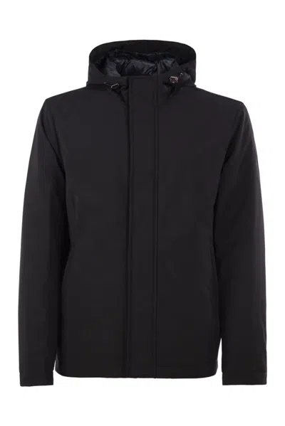 Herno Hooded Padded Windbreaker Jacket In Water-repellent Nylon In Multi