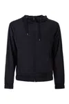 Herno Men Stretch Techno-nylon Bomber Jacket In Black
