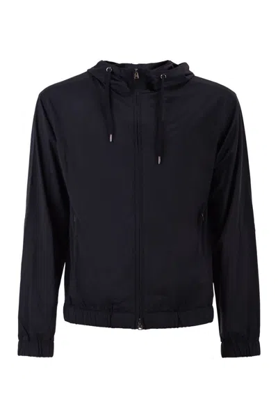HERNO HERNO STRETCH TECHNO-NYLON BOMBER JACKET