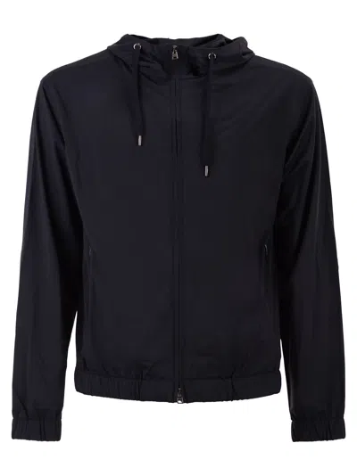 HERNO HERNO STRETCH TECHNO-NYLON BOMBER JACKET