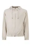 Herno Men Stretch Techno-nylon Bomber Jacket In White