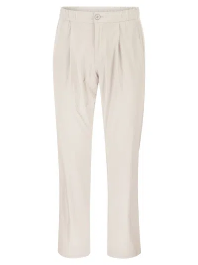 Herno Stretch Techno-nylon Jogger Trousers With Pleats In Animal Print