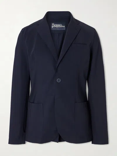 Herno Lightweight Regular Fit Stretch Scuba Knit Sport Coat In Blue