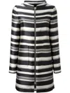 Herno Striped Coat In Black
