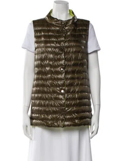 Pre-owned Herno Striped Coat In Green