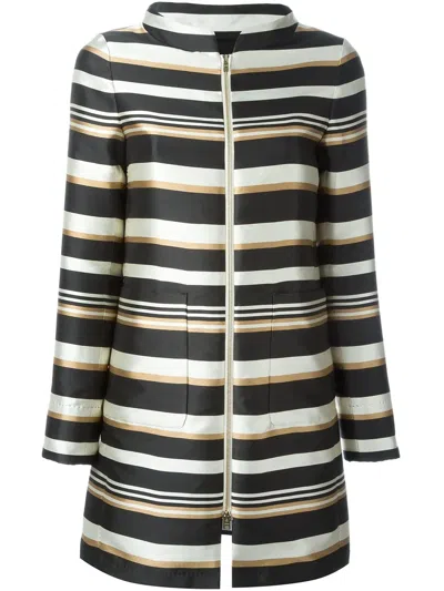Herno Striped Coat In Multi