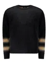 Herno Striped-cuff Crew-neck Sweater In Black