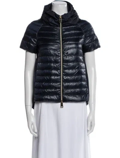 Pre-owned Herno Striped Down Jacket In Black