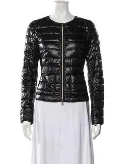 Pre-owned Herno Striped Down Jacket In Black