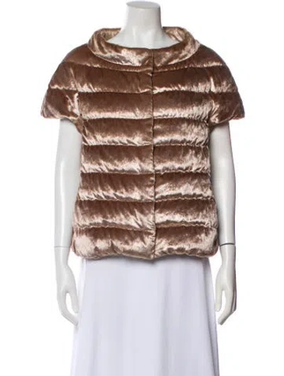 Pre-owned Herno Striped Down Jacket In Gold