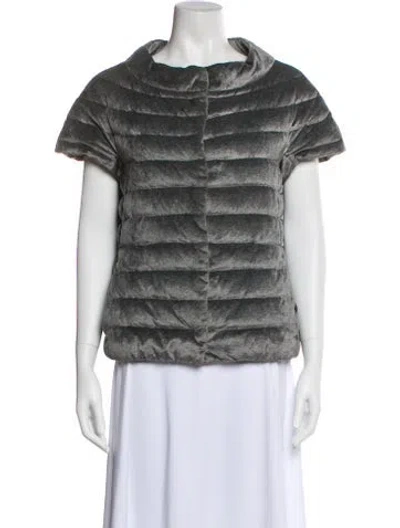 Pre-owned Herno Striped Down Jacket In Gray