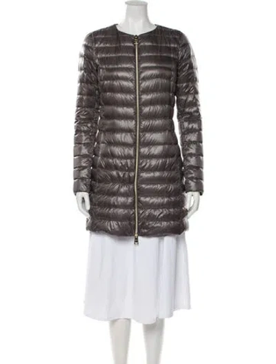 Pre-owned Herno Striped Down Jacket In Gray