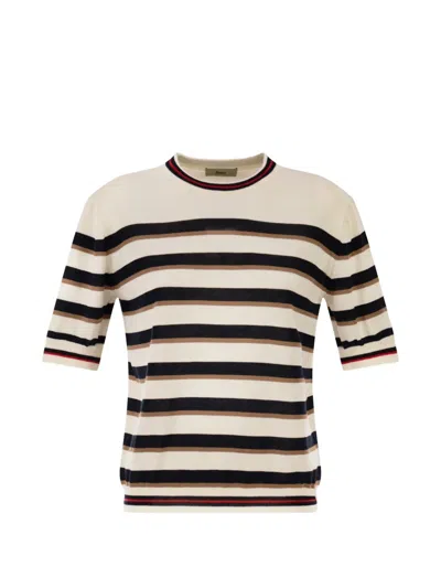 Herno Striped Knitted T-shirt In Multi