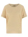 Herno Striped Lyocell Blend T-shirt In Gray