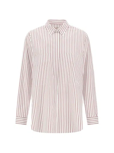 Herno Striped Poplin Shirt In White
