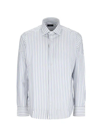 Herno Striped Shirt In Blue