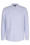 Herno Cotton Stripe Shacket In Light Blue