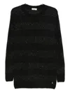 Herno Striped Sweater In Black