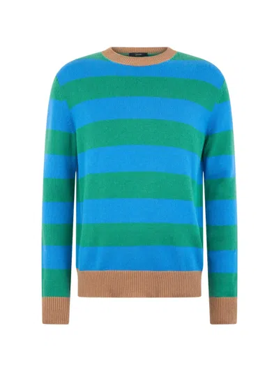 Herno Striped Sweater In Blue