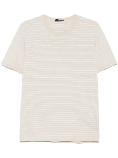 Herno Striped T-shirt In Neutrals