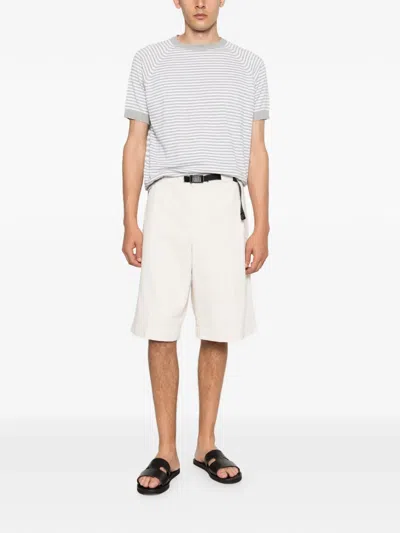 Herno Striped T-shirt In Gray