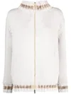 Herno Zip-up Wool Cardigan In Grey