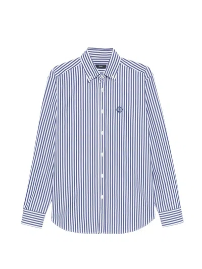 Herno Striped-pattern Long-sleeve Shirt In Brown