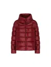 Herno Structured Bordeaux Polyamide Coat In Red