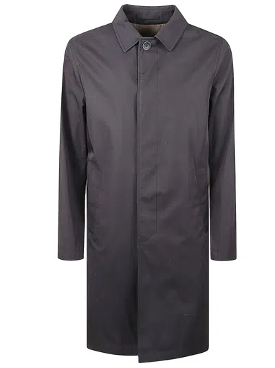 Herno Structured Mid-thigh Coat In Black