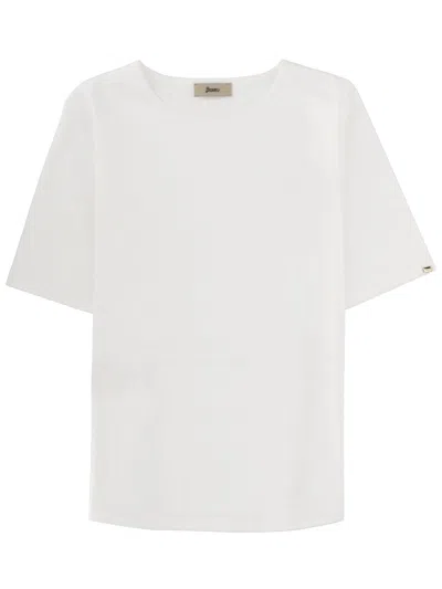 Herno Structured Short-sleeve Top In White