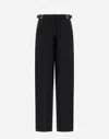 Herno Straight Leg Trousers With Elasticized Waist And Pockets In Black