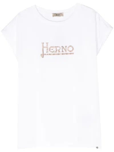 HERNO STUDDED-LOGO T-SHIRT