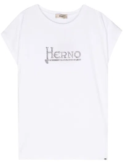 HERNO STUDDED-LOGO T-SHIRT
