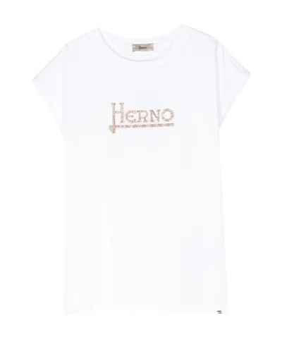 HERNO HERNO STUDDED-LOGO CREWNECK T-SHIRT