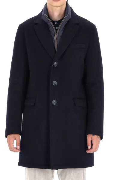 Herno Stylish Men's Coat For Fw24 Season In Blue