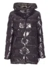 Herno Medium Length Glossy Padded Jacket In Gray