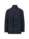 Herno Sub-zero Button-fastening High-neck Coat In Blue