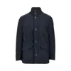 Herno Sub-zero Button-fastening High-neck Coat In Blue