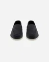 Herno Suede And Monogram Loafers In Blu Navy