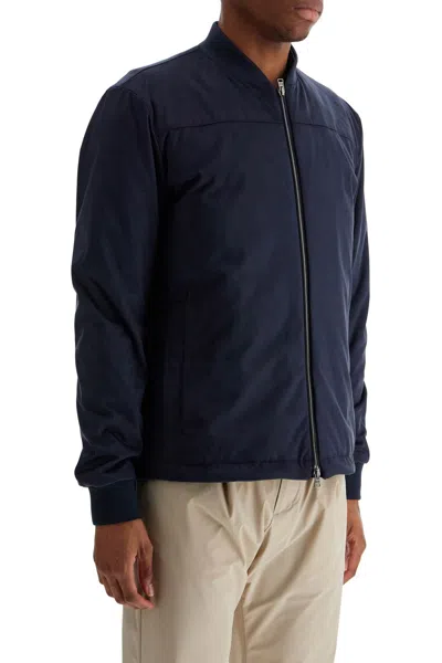 Herno Suede Bomber In Blu Resort (blue)