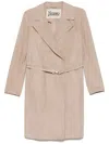 Herno Suede Coat In Neutrals