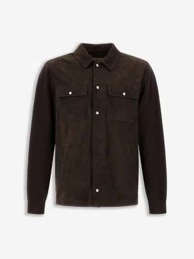 HERNO HERNO SUEDE KNIT JACKET