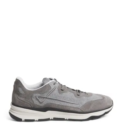 Herno Suede Maggiore Sneakers In Gray