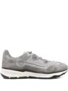 Herno Suede Panelled Sneakers In Gray