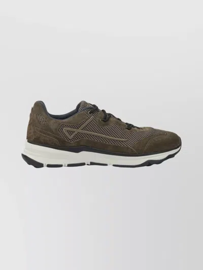 Herno Men Nylon Trainers With Rubberised Details In Brown