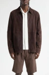 Herno Suede Zip Jacket In Brown