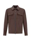 Herno Suede-effect Jacket In Brown